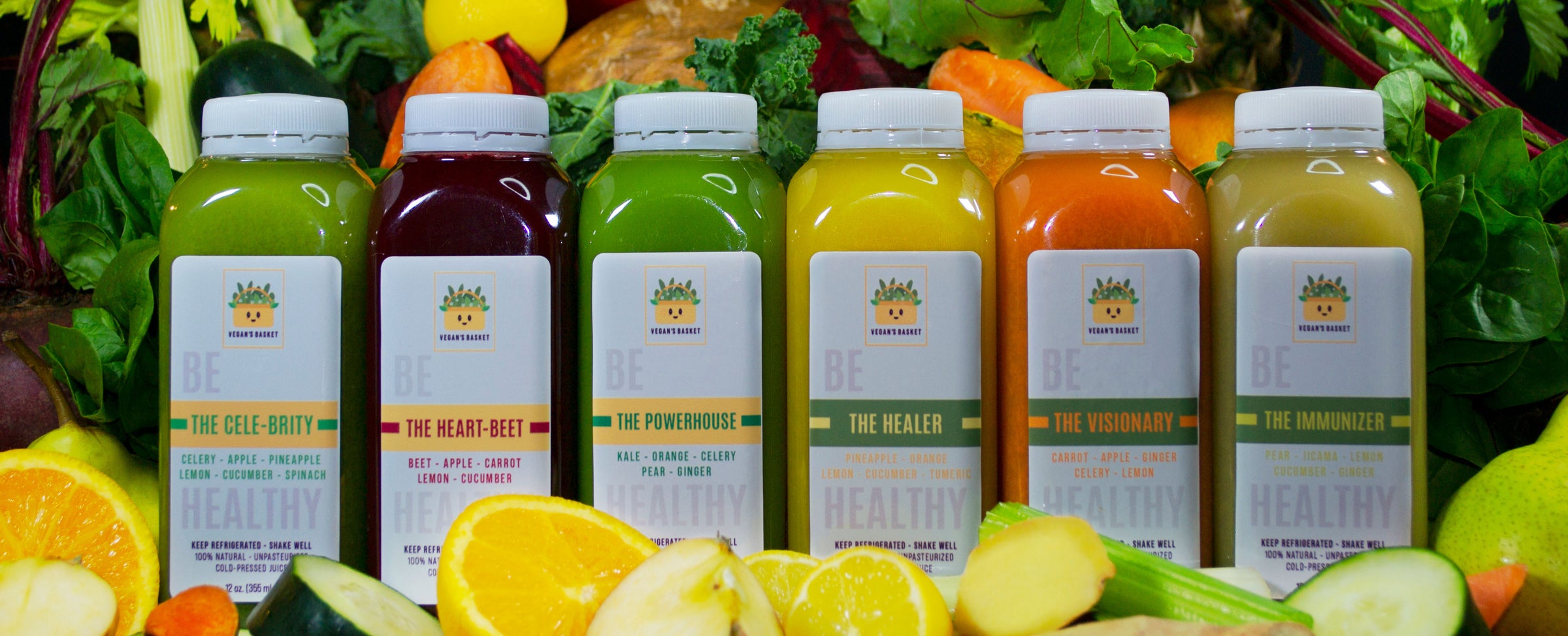 Cold-Pressed Juices from Vegan's Basket! We are getting ready to open